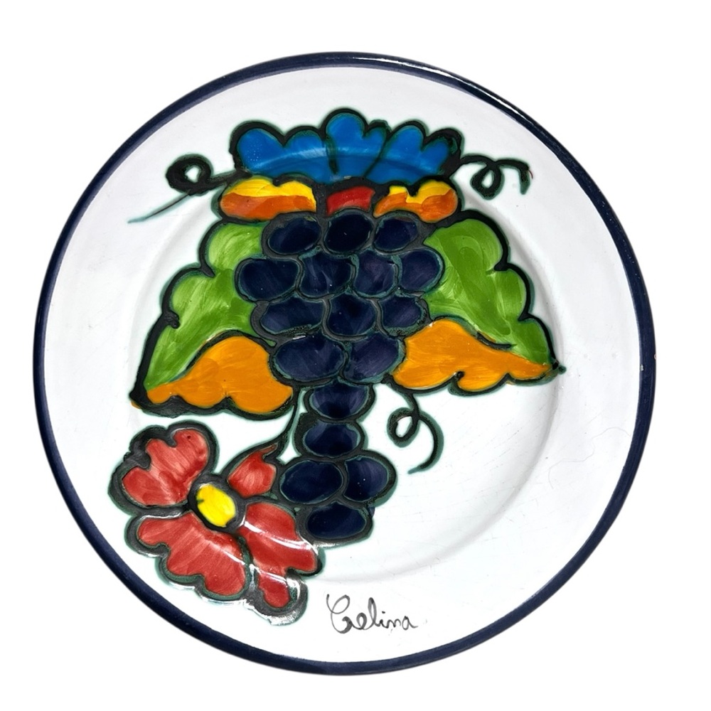 Vintage Himark Celina Hand Painted Grape Pottery Plate